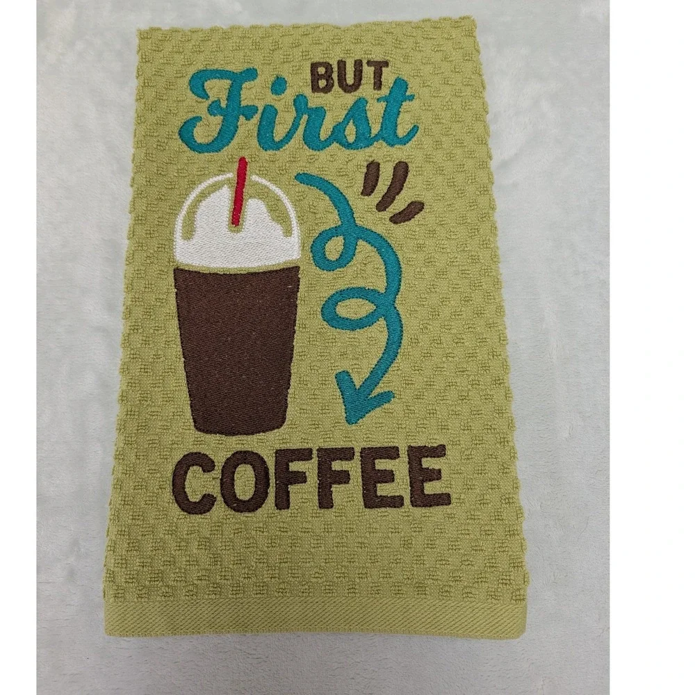 But First Coffee Kitchen Bath Bar Hand Towel Coffee Theme Kitchens
